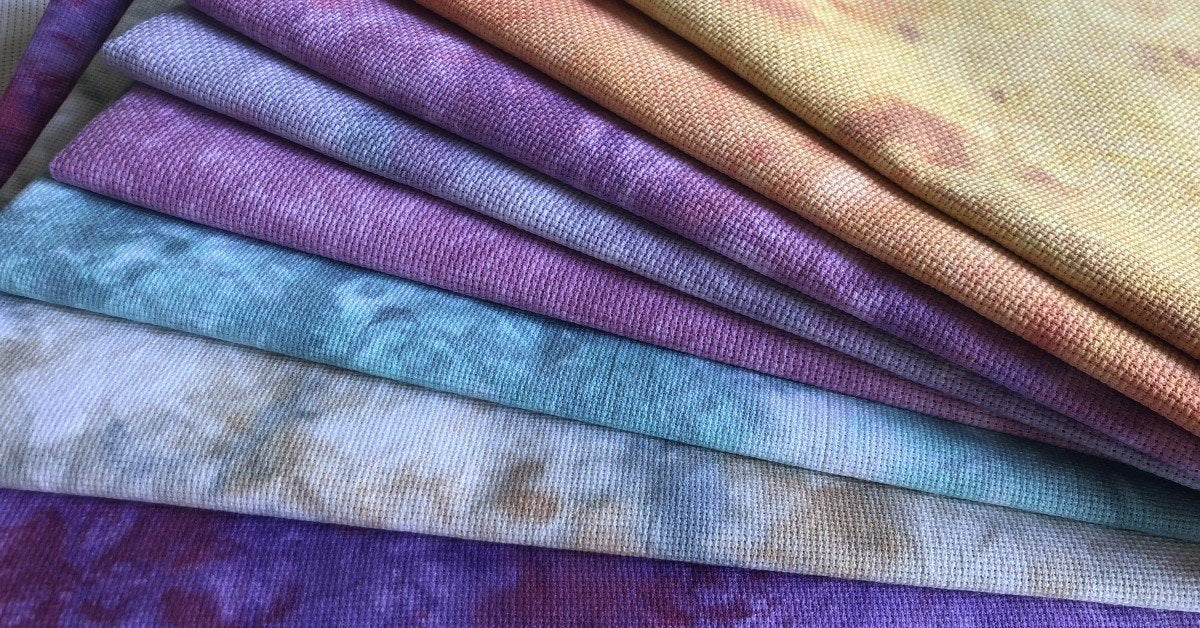  Hand-Dyed 16 Count Aida Cloth, Cross-Stitch Fabric