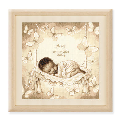 Baby in Hammock Cross Stitch Kit by Vervaco