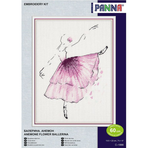 Anemone Flower Ballerina Cross Stitch Kit by Panna