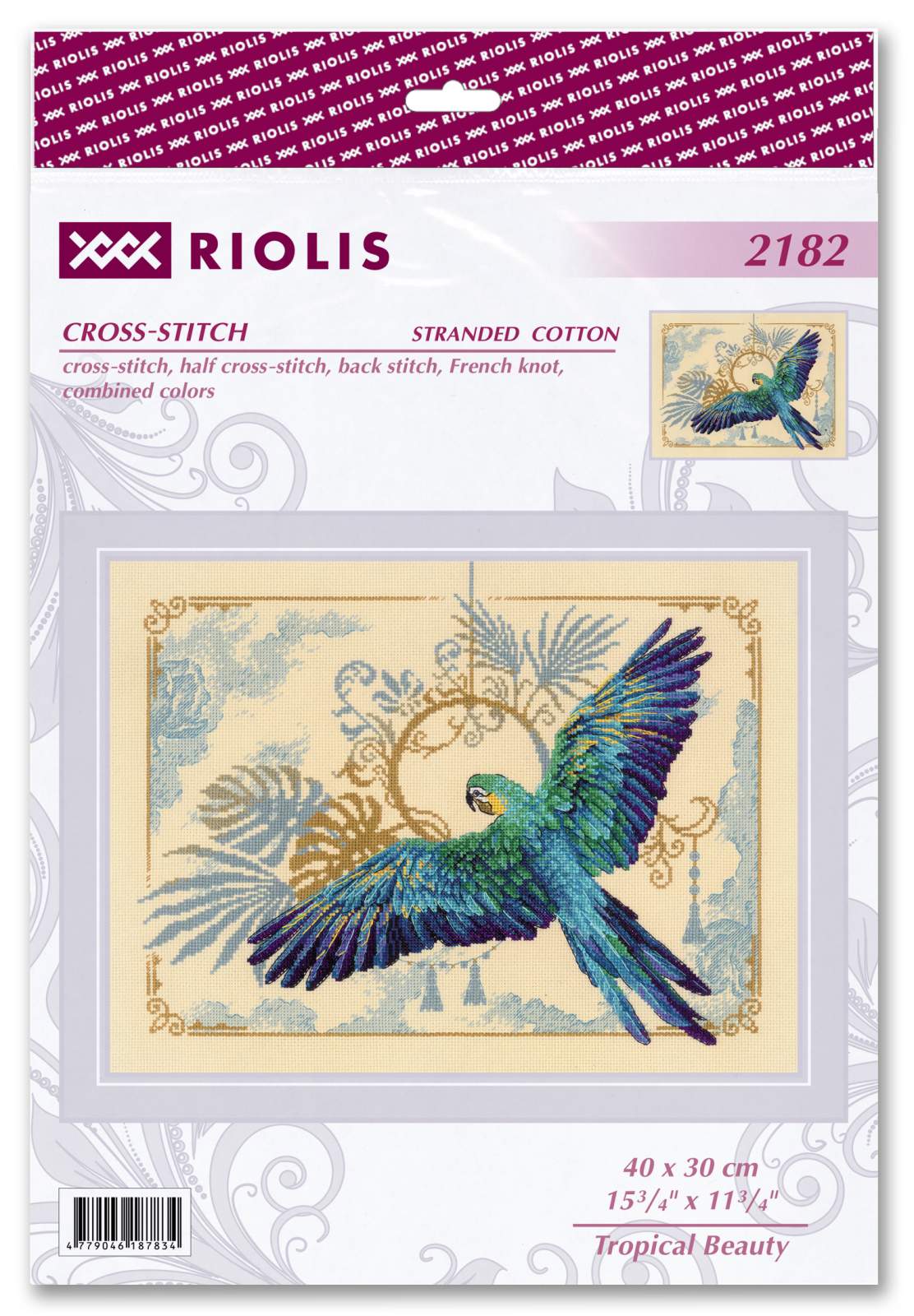 Kit Punto Croce RIOLIS 'Wandering Wind' - 14 Count, Tessuto Aida Beige 21x29,8 Cm, 27 Colori
