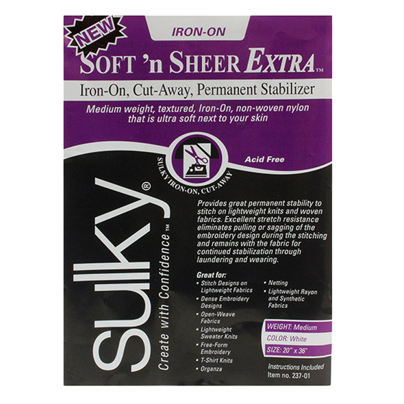 Sulky Soft 'n Sheer Extra Stabilizer - White - 20'' x 1 yd. Pkg