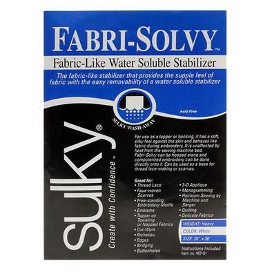 Sulky Fabri-Solvy Stabilizer - White - 20'' x 1 yd. Pkg