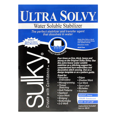 Sulky Ultra Solvy Stabilizer - Translucent - 19.75'' x 1 yd. Pkg