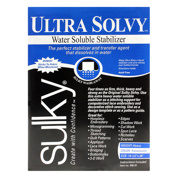 Sulky Ultra Solvy Stabilizer - Translucent - 19.75'' x 1 yd. Pkg
