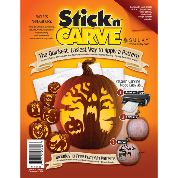 Stick ' n Carve - ProPack (24 Sheets) + 10 Free Pumpkin Patterns