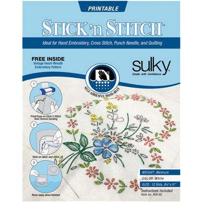 Stick 'n Stitch™ - 8 1/2'' x 11'' - 12 Printable Sheets