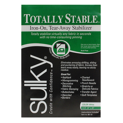 Sulky Totally Stable Stabilizer - White - 20'' x 1 yd. Pkg