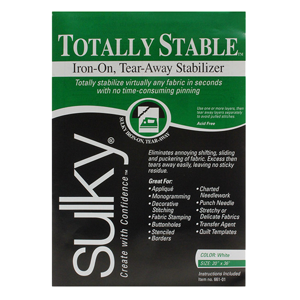 Sulky Totally Stable Stabilizer - White - 20'' x 1 yd. Pkg