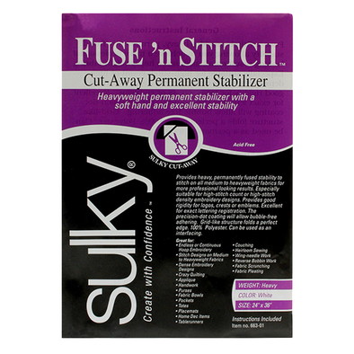Sulky Fuse 'n Stitch™ Stabilizer - White - 24'' x 1 yd. Pkg