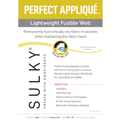 Sulky Perfect Appliqué - Fusible Web - 18" x 1 yd. Pkg