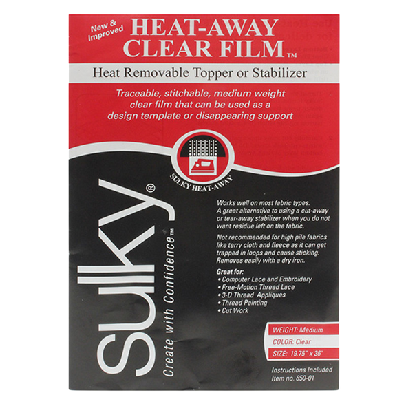 Sulky Heat-Away Stabilizer - Clear Film - 19 3/4'' X 1 yd. Pkg