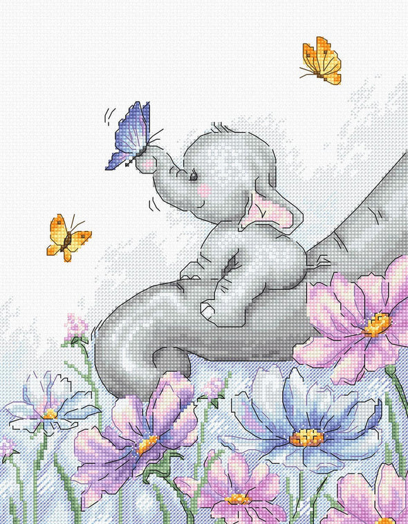 Elephant with Butterfly Cross Stitch Kit by Luca-S
