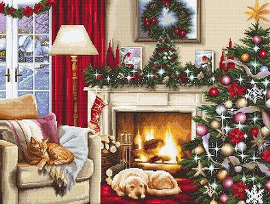 Christmas Interior Cross Stitch Kit by Luca-S