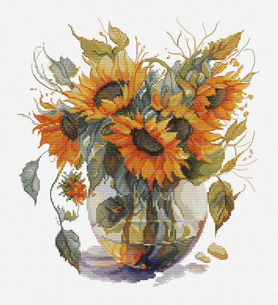 Vase with Sunflower Cross Stitch Kit by Luca-S