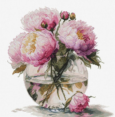 Bouquet of Peonies Cross Stitch Kit by Luca-S