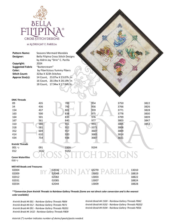 Seasons Mermaid Mandala by Bella Filipina