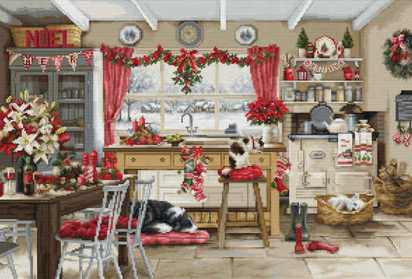 Christmas Farmhouse Kitchen Cross Stitch Kit by Luca-S