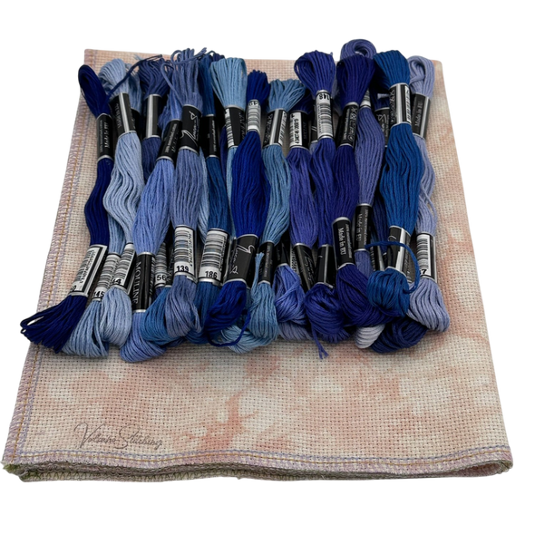 Shades of Blue Embroidery Thread Set by VolcanoStitching