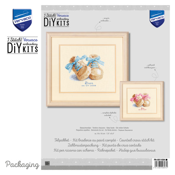 Baby Shoes Cross Stitch Kit by Vervaco