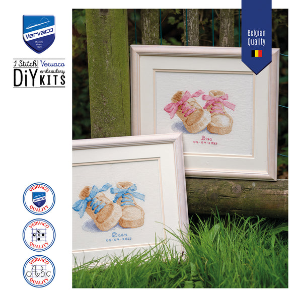 Baby Shoes Cross Stitch Kit by Vervaco