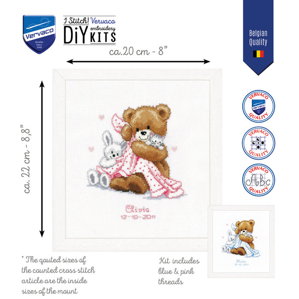 Bear with a Blanket Cross Stitch Kit by Vervaco
