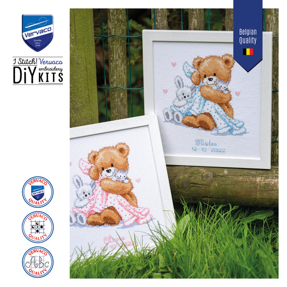 Bear with a Blanket Cross Stitch Kit by Vervaco