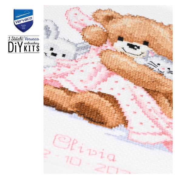Bear with a Blanket Cross Stitch Kit by Vervaco