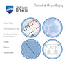 Vervaco DIY embroidery kit packaging with labeled components on a white background