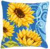 Sunflowers on Blue Cross Stitch Cushion Kit by Vervaco