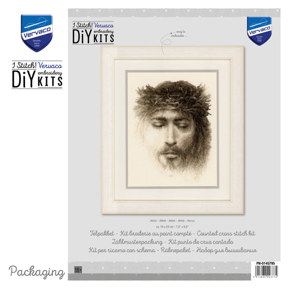 Jesus Cross Stitch Kit by Vervaco