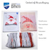 Vervaco embroidery DIY kit with painted canvas, yarn, and packaging on a white background