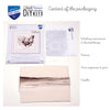 Vervaco embroidery DIY kit with fabric, chart, and other materials on a white background