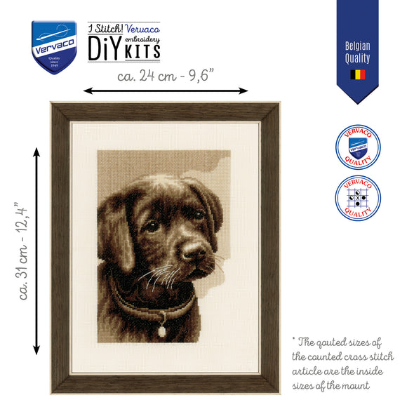 Labrador Puppy Cross Stitch Kit by Vervaco