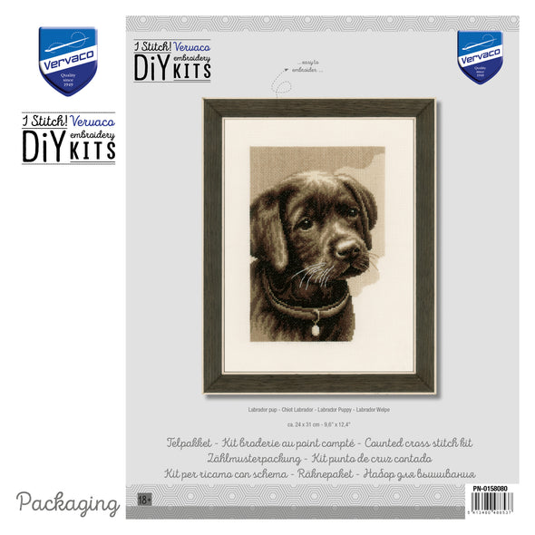 Labrador Puppy Cross Stitch Kit by Vervaco