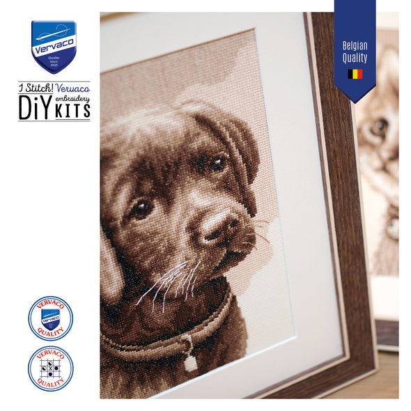 Labrador Puppy Cross Stitch Kit by Vervaco