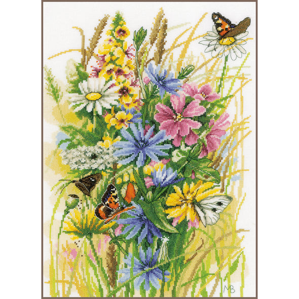 Wildflower Rest Stop Cross Stitch Kit by Lanarte