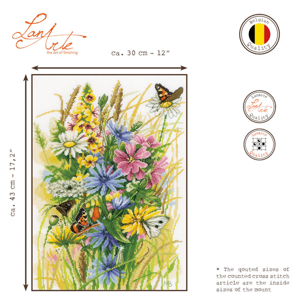 Wildflower Rest Stop Cross Stitch Kit by Lanarte