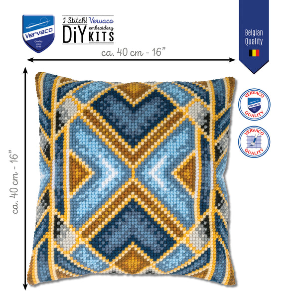 Geometric Cross Stitch Cushion Kit by Vervaco