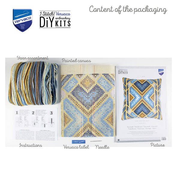 Geometric Cross Stitch Cushion Kit by Vervaco