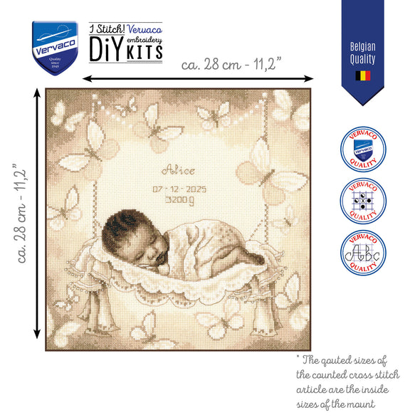 Baby in Hammock Cross Stitch Kit by Vervaco