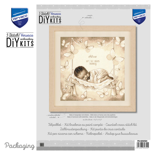 Baby in Hammock Cross Stitch Kit by Vervaco