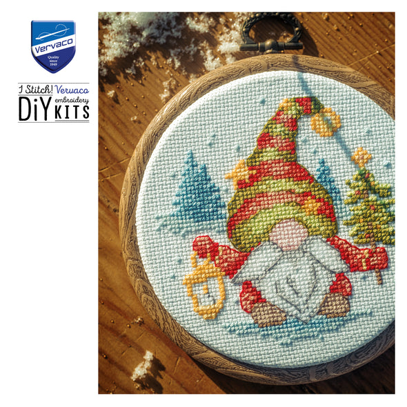 Miniature kit Gnomes set of 3 Cross Stitch Kit by Vervaco