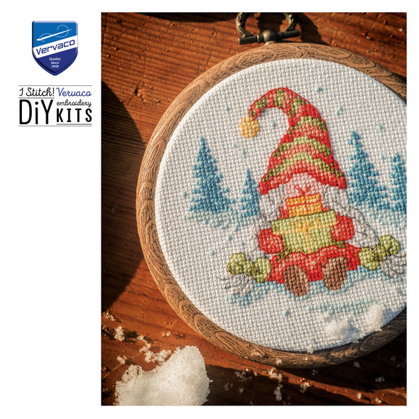 Miniature kit Gnomes set of 3 Cross Stitch Kit by Vervaco