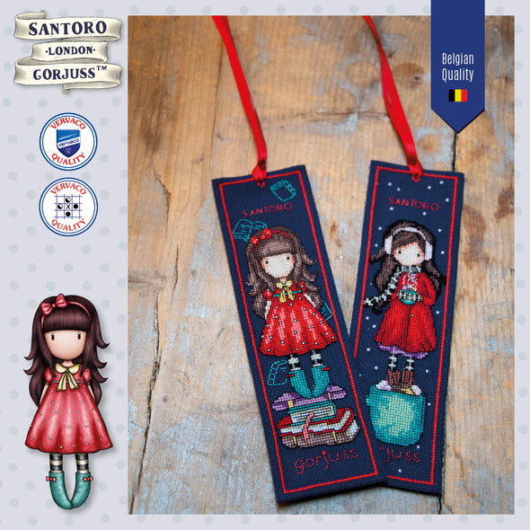 Gorjuss set of 2 Cross Stitch Bookmark Kit by Vervaco