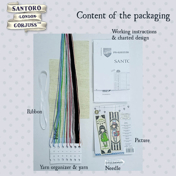 Gorjuss set of 2 Cross Stitch Bookmark Kit by Vervaco