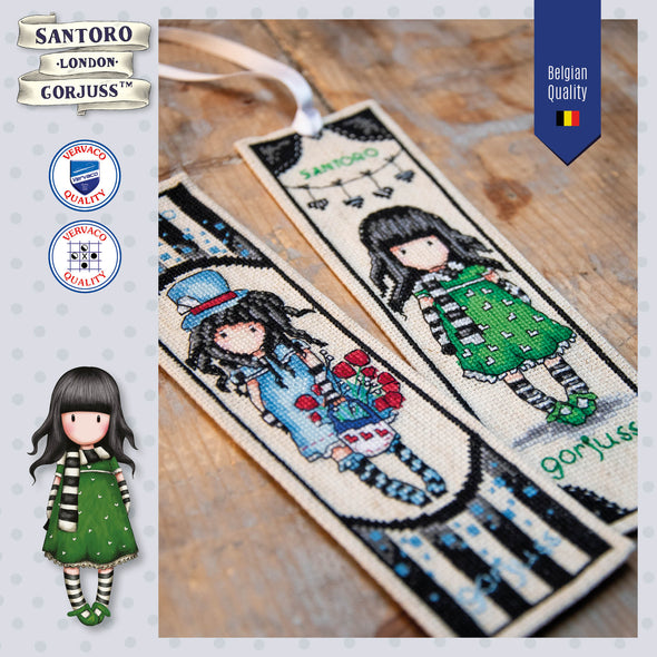 Gorjuss set of 2 Cross Stitch Bookmark Kit by Vervaco