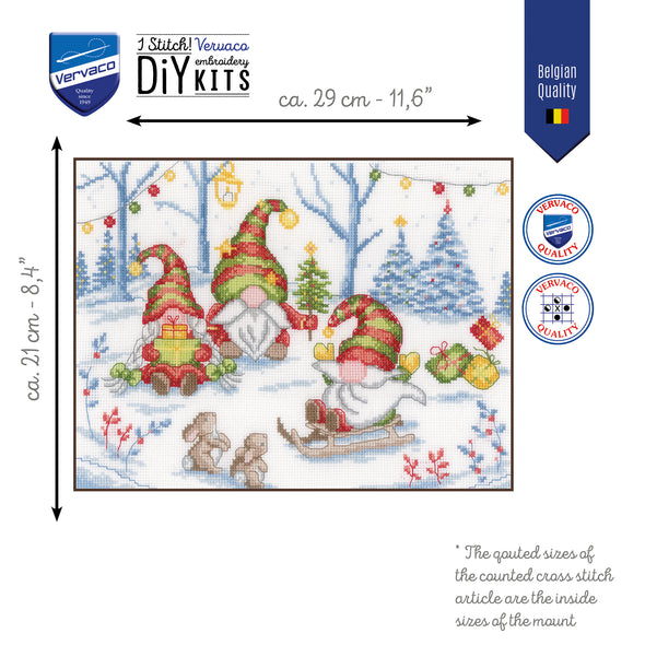 Party with Gnomes Cross Stitch Kit by Vervaco