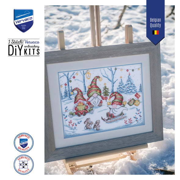 Party with Gnomes Cross Stitch Kit by Vervaco