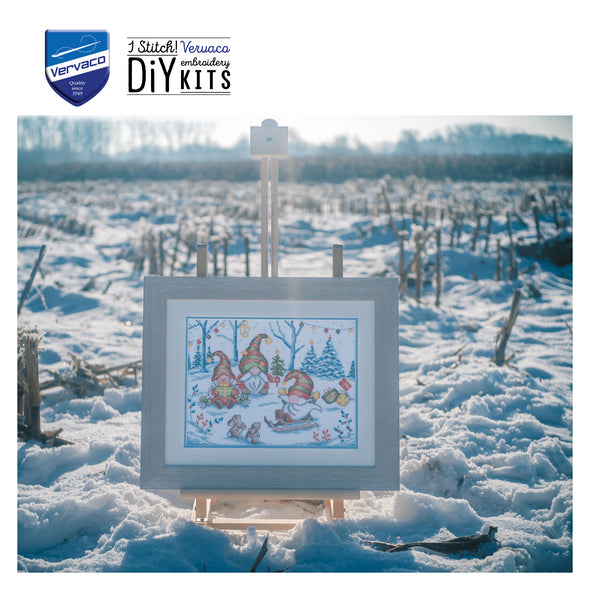 Party with Gnomes Cross Stitch Kit by Vervaco