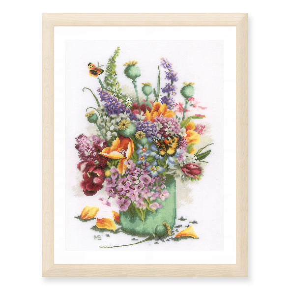 Flower Power Bouquet Cross Stitch Kit by Lanarte